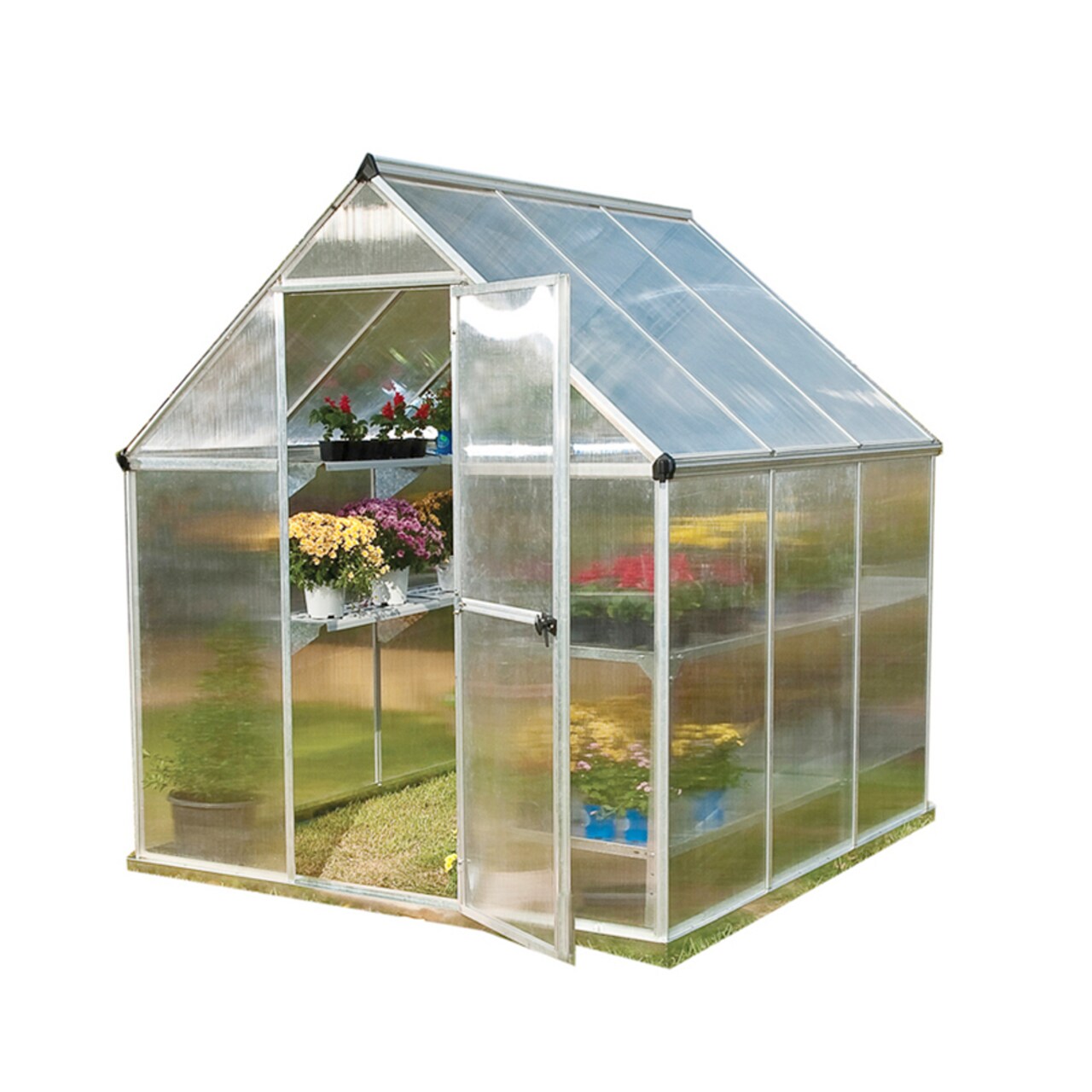 Palram - Canopia Palram Nature Series Mythos Hobby Greenhouse - 6 x 6 Silver